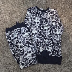 Bums & Roses Skull and Floral Jogger Set